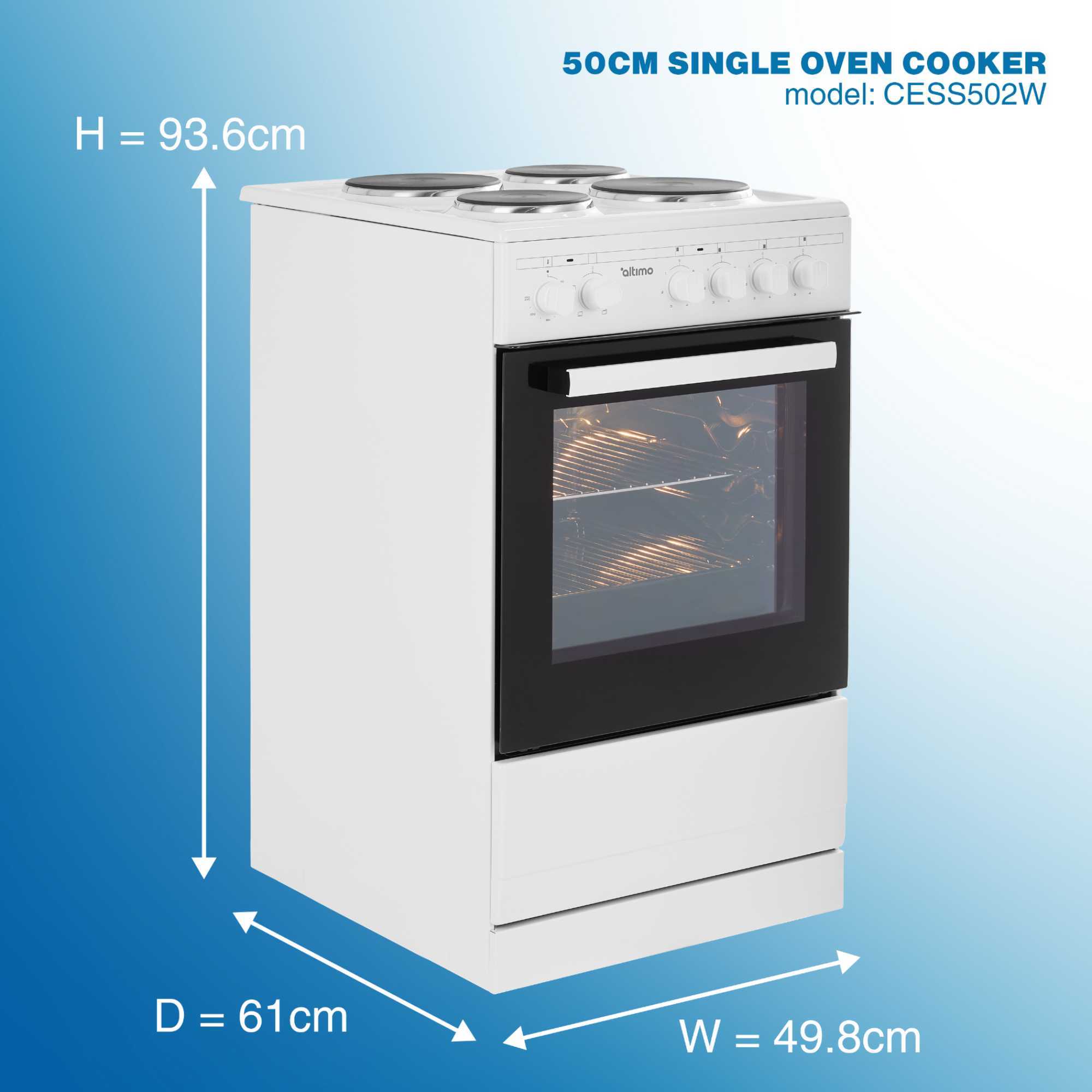 CESS502W 500mm Electric Single Cavity Cooker - White